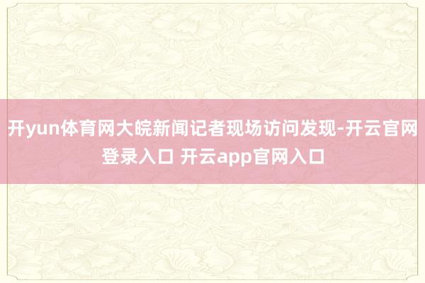 开yun体育网大皖新闻记者现场访问发现-开云官网登录入口 开云app官网入口