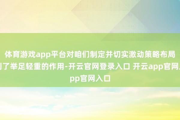 体育游戏app平台对咱们制定并切实激动策略布局起到了举足轻重的作用-开云官网登录入口 开云app官网入口