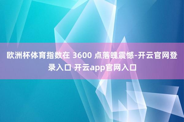 欧洲杯体育指数在 3600 点落魄震憾-开云官网登录入口 开云app官网入口