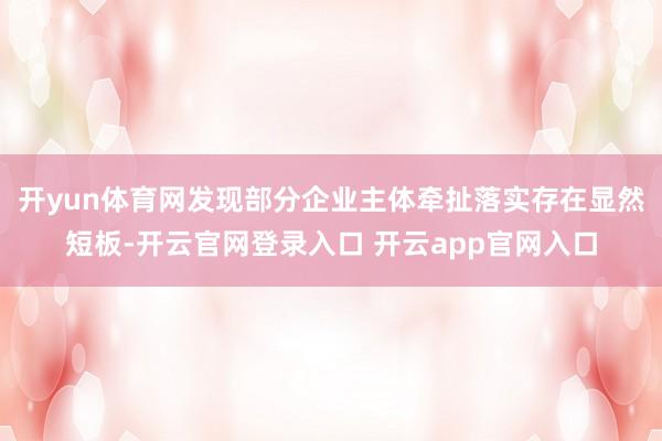 开yun体育网发现部分企业主体牵扯落实存在显然短板-开云官网登录入口 开云app官网入口