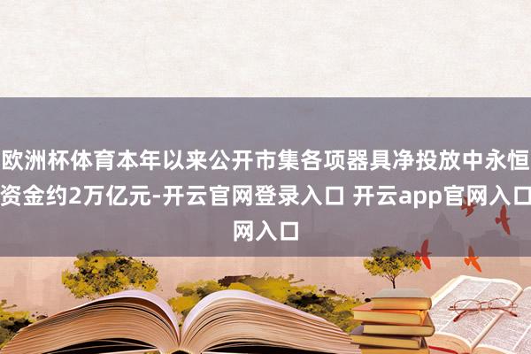 欧洲杯体育本年以来公开市集各项器具净投放中永恒资金约2万亿元-开云官网登录入口 开云app官网入口
