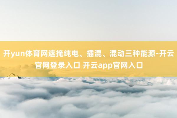 开yun体育网遮掩纯电、插混、混动三种能源-开云官网登录入口 开云app官网入口