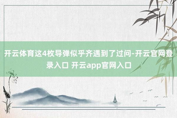 开云体育这4枚导弹似乎齐遇到了过问-开云官网登录入口 开云app官网入口