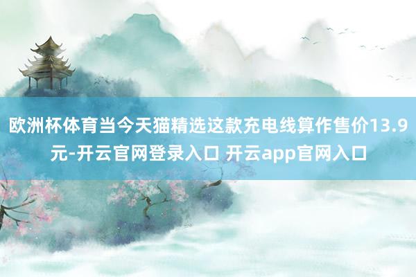 欧洲杯体育当今天猫精选这款充电线算作售价13.9元-开云官网登录入口 开云app官网入口