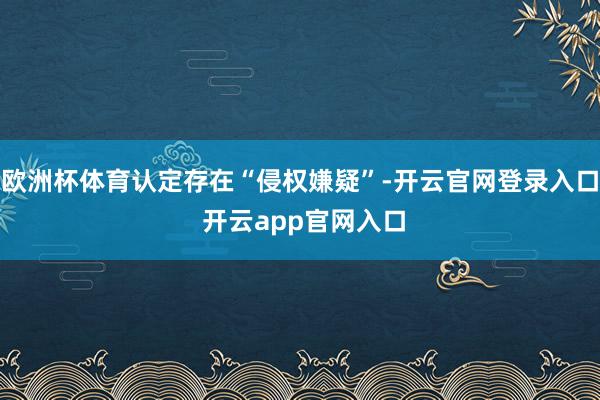 欧洲杯体育认定存在“侵权嫌疑”-开云官网登录入口 开云app官网入口
