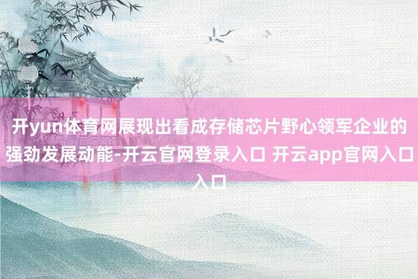 开yun体育网展现出看成存储芯片野心领军企业的强劲发展动能-开云官网登录入口 开云app官网入口
