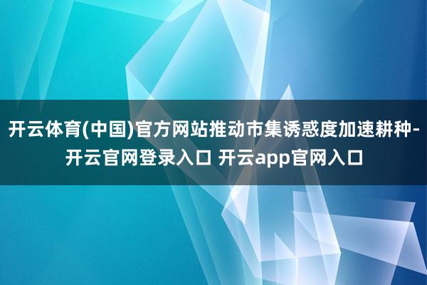 开云体育(中国)官方网站推动市集诱惑度加速耕种-开云官网登录入口 开云app官网入口